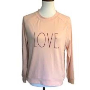 Rae Dunn Pull-Over Love Sweatshirt Light Pink Size SZ SM